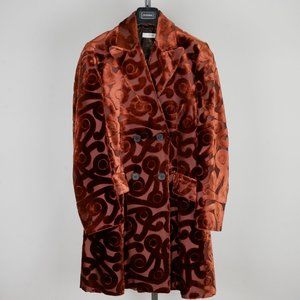 Prada Burgundy Silk Blend Textured Coat Size 42